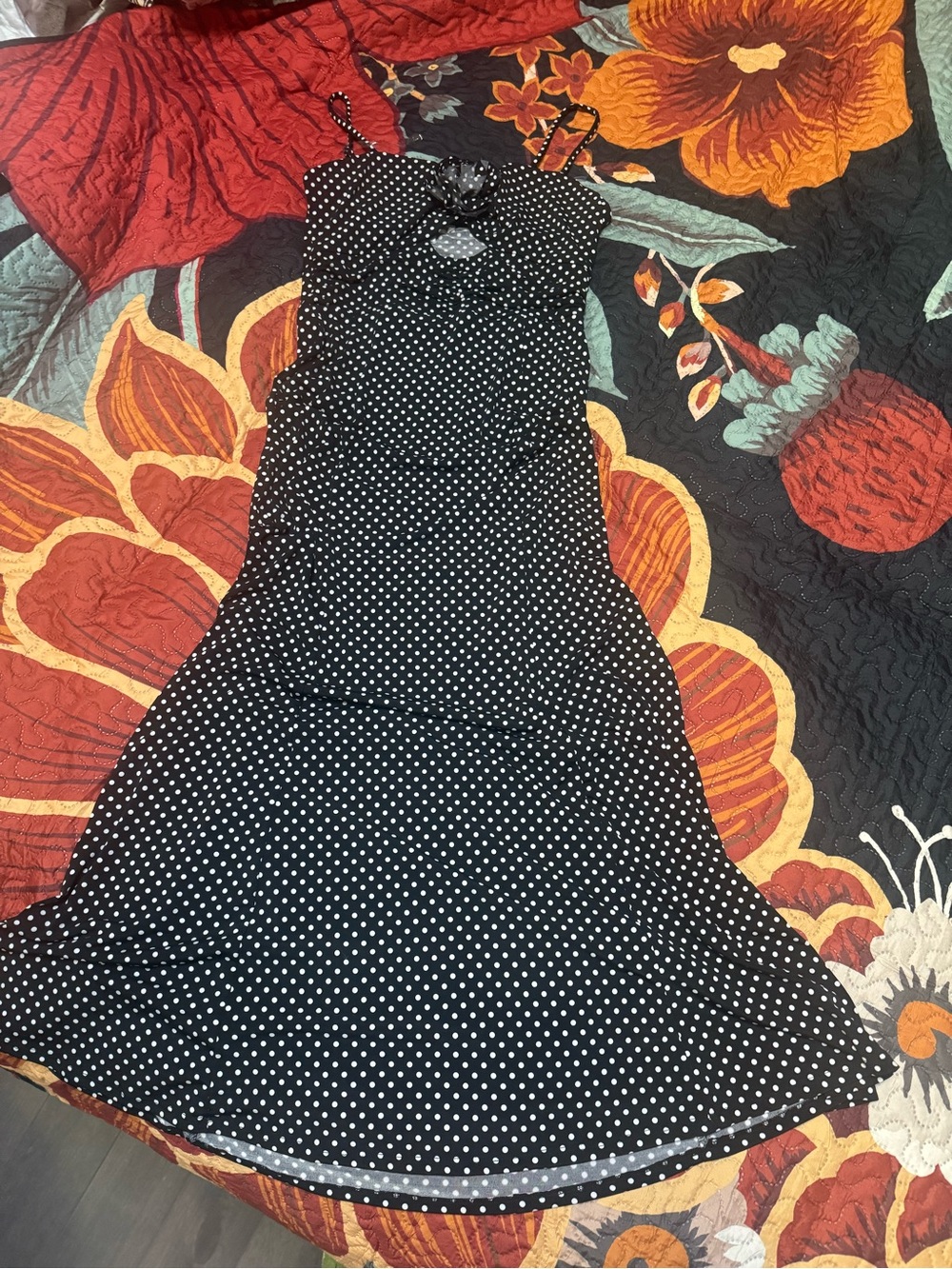 Black and white polka dot Maxi Dress